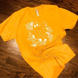 Floral Mustard Ghost Top size S